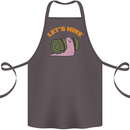 Let's Hike Funny Slug Trekking Walking Cotton Apron 100% Organic Dark Grey