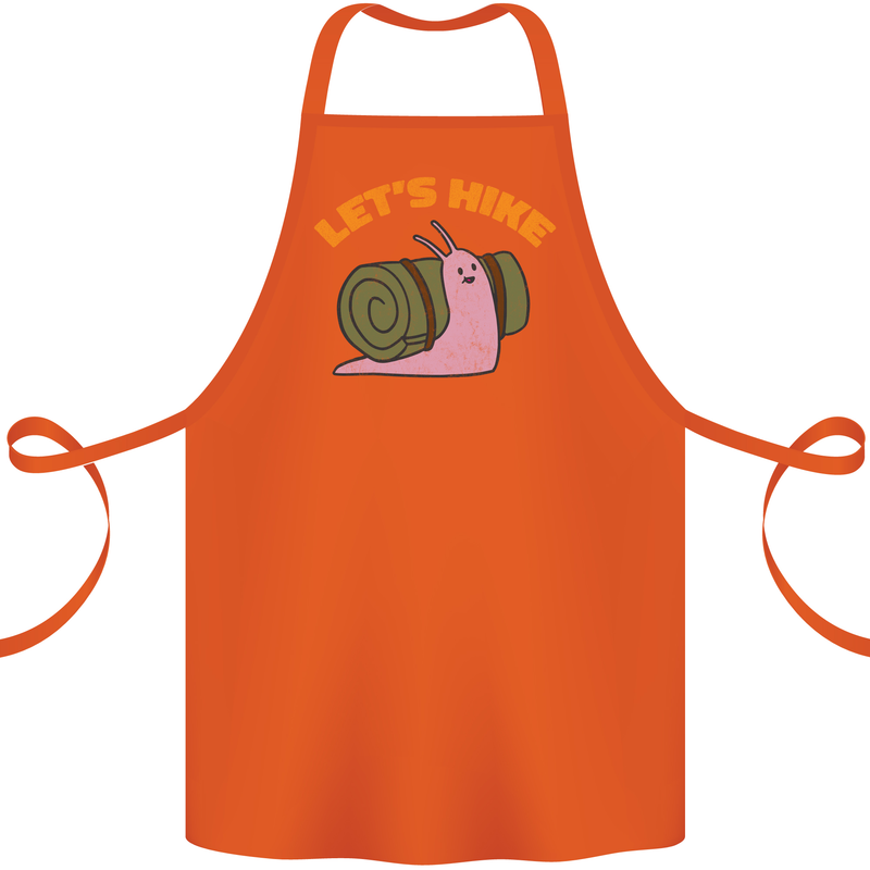 Let's Hike Funny Slug Trekking Walking Cotton Apron 100% Organic Orange