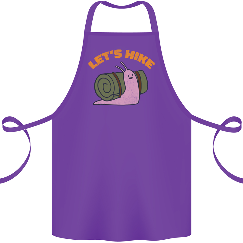 Let's Hike Funny Slug Trekking Walking Cotton Apron 100% Organic Purple