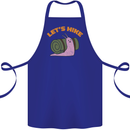 Let's Hike Funny Slug Trekking Walking Cotton Apron 100% Organic Royal Blue