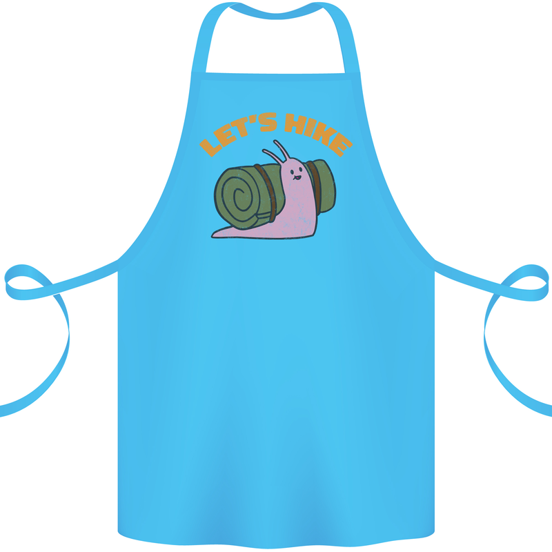 Let's Hike Funny Slug Trekking Walking Cotton Apron 100% Organic Turquoise