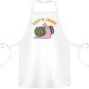 Let's Hike Funny Slug Trekking Walking Cotton Apron 100% Organic White