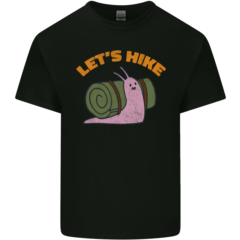 Let's Hike Funny Slug Trekking Walking Kids T-Shirt Childrens Black