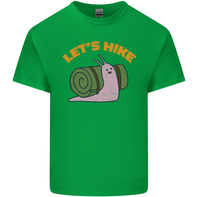 Let's Hike Funny Slug Trekking Walking Kids T-Shirt Childrens Irish Green