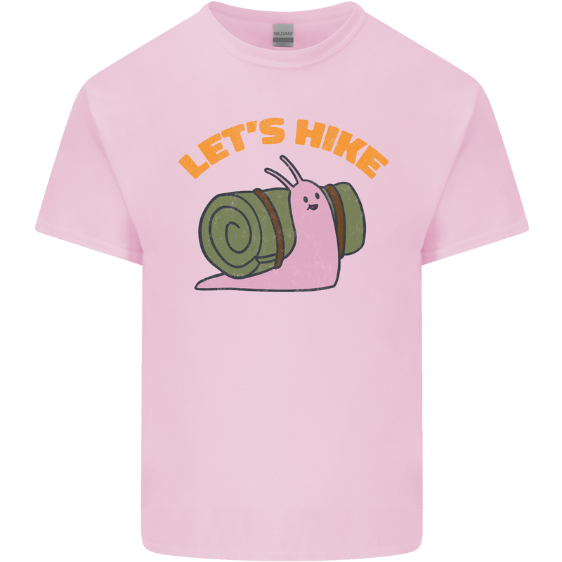 Let's Hike Funny Slug Trekking Walking Kids T-Shirt Childrens Light Pink
