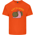 Let's Hike Funny Slug Trekking Walking Kids T-Shirt Childrens Orange