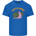 Let's Hike Funny Slug Trekking Walking Kids T-Shirt Childrens Royal Blue