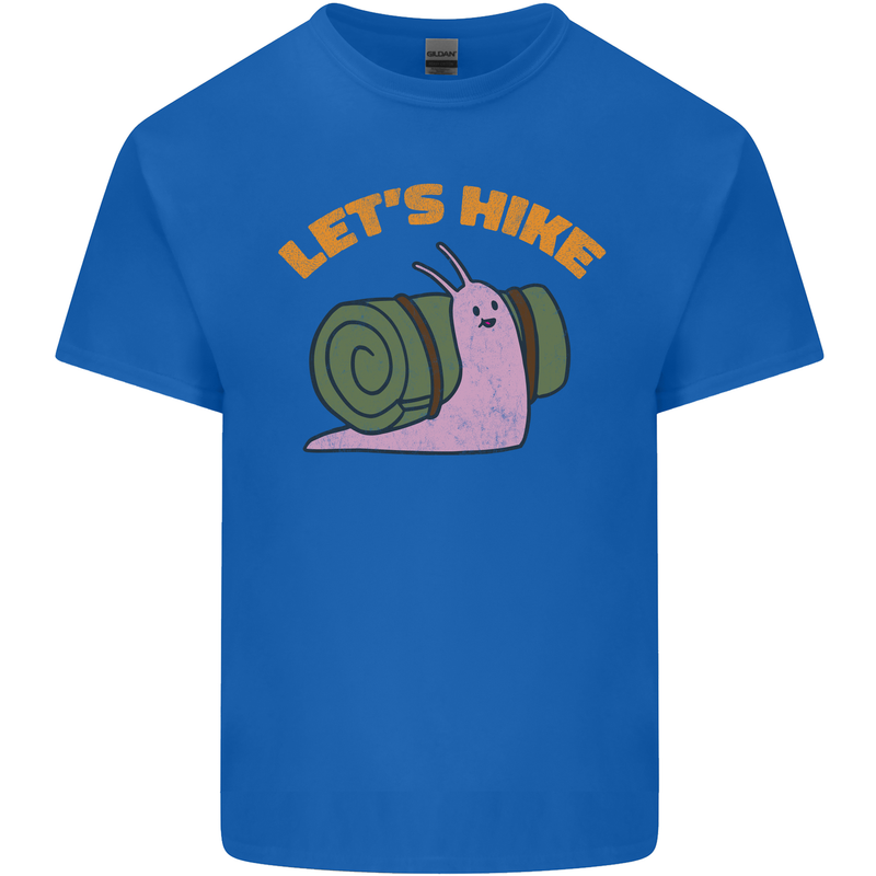 Let's Hike Funny Slug Trekking Walking Kids T-Shirt Childrens Royal Blue