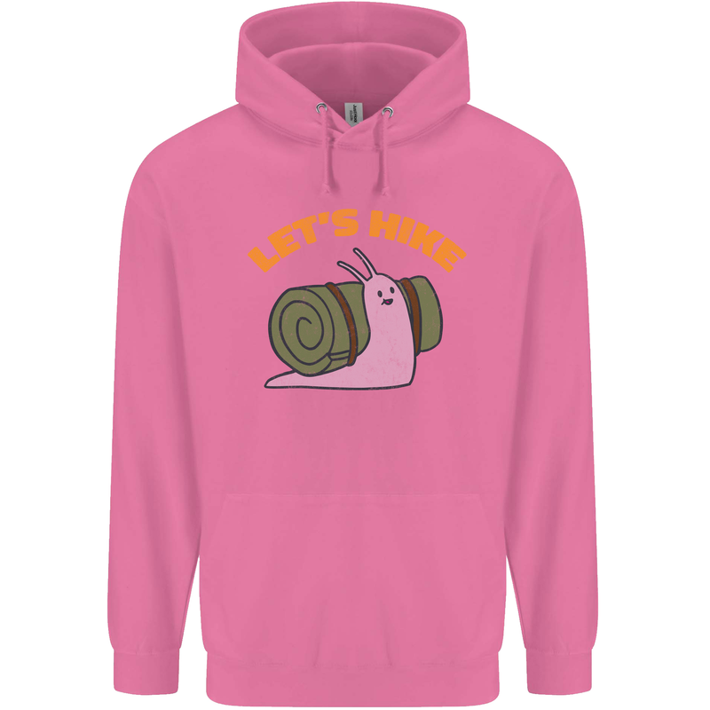 Let's Hike Funny Slug Trekking Walking Mens 80% Cotton Hoodie Azelea