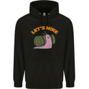 Let's Hike Funny Slug Trekking Walking Mens 80% Cotton Hoodie Black
