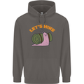 Let's Hike Funny Slug Trekking Walking Mens 80% Cotton Hoodie Charcoal