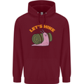 Let's Hike Funny Slug Trekking Walking Mens 80% Cotton Hoodie Maroon