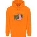 Let's Hike Funny Slug Trekking Walking Mens 80% Cotton Hoodie Orange