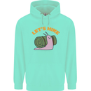 Let's Hike Funny Slug Trekking Walking Mens 80% Cotton Hoodie Peppermint
