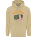 Let's Hike Funny Slug Trekking Walking Mens 80% Cotton Hoodie Sand
