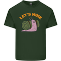 Let's Hike Funny Slug Trekking Walking Mens Cotton T-Shirt Tee Top Forest Green
