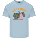 Let's Hike Funny Slug Trekking Walking Mens Cotton T-Shirt Tee Top Light Blue