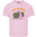 Let's Hike Funny Slug Trekking Walking Mens Cotton T-Shirt Tee Top Light Pink
