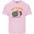 Let's Hike Funny Slug Trekking Walking Mens Cotton T-Shirt Tee Top Light Pink