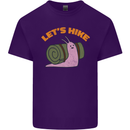 Let's Hike Funny Slug Trekking Walking Mens Cotton T-Shirt Tee Top Purple