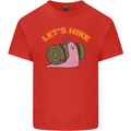 Let's Hike Funny Slug Trekking Walking Mens Cotton T-Shirt Tee Top Red