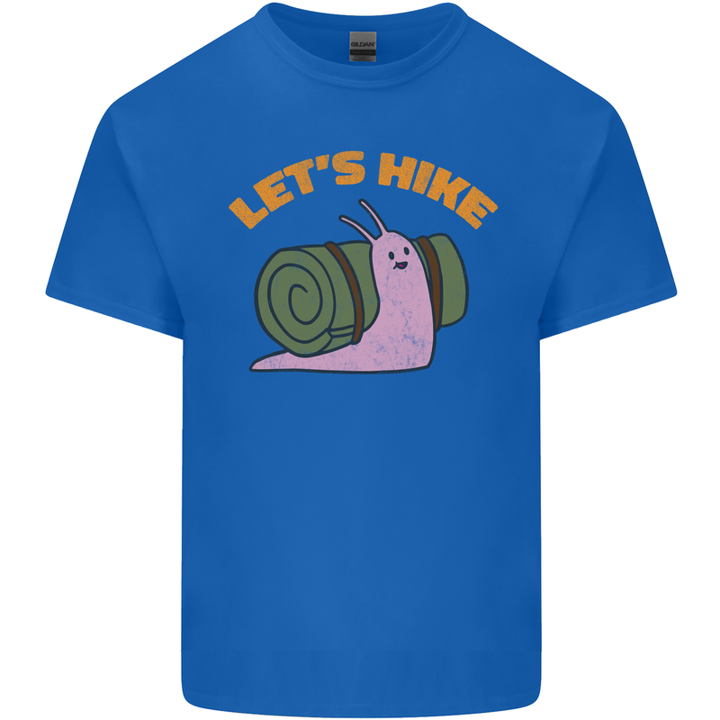 Let's Hike Funny Slug Trekking Walking Mens Cotton T-Shirt Tee Top Royal Blue