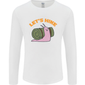 Let's Hike Funny Slug Trekking Walking Mens Long Sleeve T-Shirt White