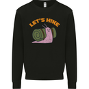 Let's Hike Funny Slug Trekking Walking Mens Sweatshirt Jumper Black