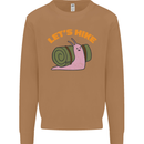 Let's Hike Funny Slug Trekking Walking Mens Sweatshirt Jumper Caramel Latte