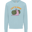 Let's Hike Funny Slug Trekking Walking Mens Sweatshirt Jumper Light Blue