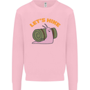 Let's Hike Funny Slug Trekking Walking Mens Sweatshirt Jumper Light Pink