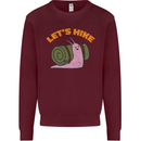 Let's Hike Funny Slug Trekking Walking Mens Sweatshirt Jumper Maroon