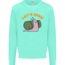Let's Hike Funny Slug Trekking Walking Mens Sweatshirt Jumper Peppermint