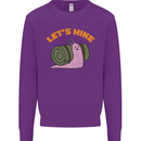 Let's Hike Funny Slug Trekking Walking Mens Sweatshirt Jumper Purple
