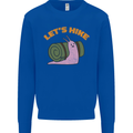 Let's Hike Funny Slug Trekking Walking Mens Sweatshirt Jumper Royal Blue