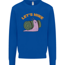 Let's Hike Funny Slug Trekking Walking Mens Sweatshirt Jumper Royal Blue