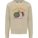 Let's Hike Funny Slug Trekking Walking Mens Sweatshirt Jumper Sand