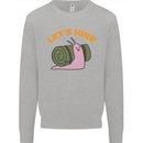 Let's Hike Funny Slug Trekking Walking Mens Sweatshirt Jumper Sports Grey