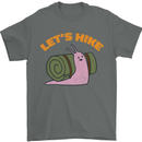 Let's Hike Funny Slug Trekking Walking Mens T-Shirt Cotton Gildan Charcoal