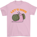 Let's Hike Funny Slug Trekking Walking Mens T-Shirt Cotton Gildan Light Pink