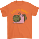 Let's Hike Funny Slug Trekking Walking Mens T-Shirt Cotton Gildan Orange