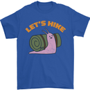 Let's Hike Funny Slug Trekking Walking Mens T-Shirt Cotton Gildan Royal Blue