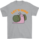 Let's Hike Funny Slug Trekking Walking Mens T-Shirt Cotton Gildan Sports Grey