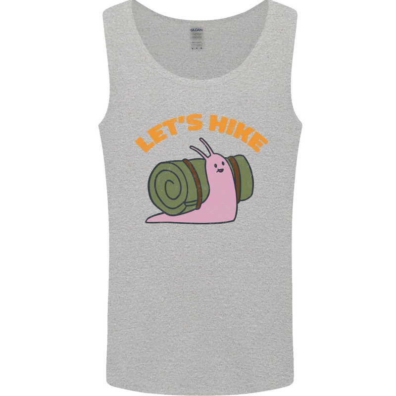 Let's Hike Funny Slug Trekking Walking Mens Vest Tank Top Sports Grey