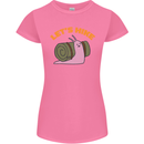 Let's Hike Funny Slug Trekking Walking Womens Petite Cut T-Shirt Azalea
