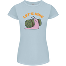 Let's Hike Funny Slug Trekking Walking Womens Petite Cut T-Shirt Light Blue