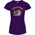Let's Hike Funny Slug Trekking Walking Womens Petite Cut T-Shirt Purple