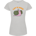 Let's Hike Funny Slug Trekking Walking Womens Petite Cut T-Shirt Sports Grey