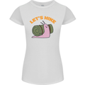 Let's Hike Funny Slug Trekking Walking Womens Petite Cut T-Shirt White