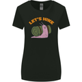 Let's Hike Funny Slug Trekking Walking Womens Wider Cut T-Shirt Black